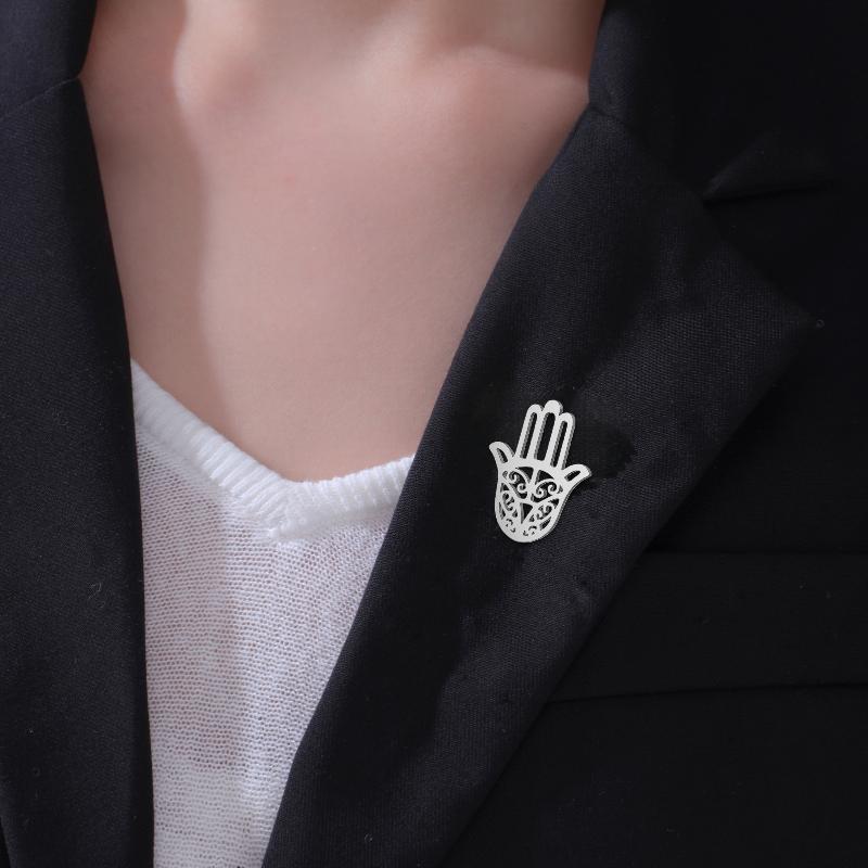 Stainless Steel Hummingbird Eagle Hawk Metal Brooch Animal Lapel Pins For Men Women Syrian National Emblem Badges Jewelry Gift