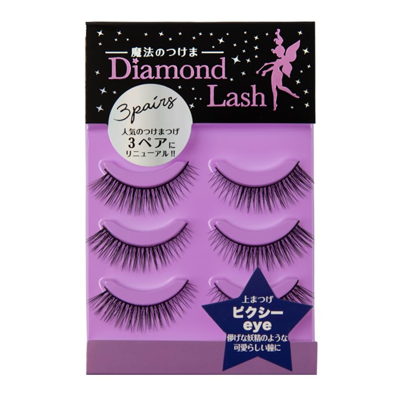 

[3 Pairs] DiamondLash Lady Glamorous Series [Pixie Eye] For delicate, fairy-like, adorable eyes This product comes in a box of 3 pairs.