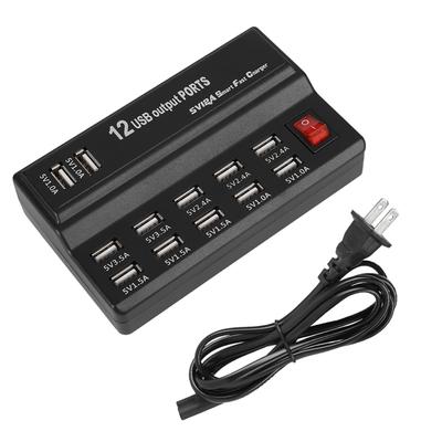 12 Port USB Hub 5V 12A Güç Adaptörü Şarj İstasyonu Adaptör Şarj Cihazı Ev Seyahat Tipi