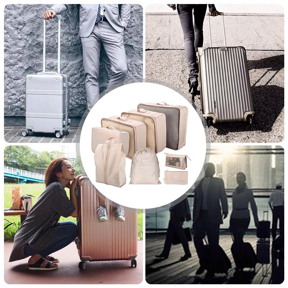 8/6Pcs Travel Organizer Set Folding Storage Bags Wardrobe Cube Suitcase Packing Luggage for Clothes & Shoes