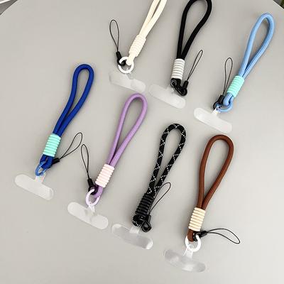 Cute Candy Colors Woven Phone Chain Cellphone Short Strap Phone Wrist Straps Hanging Rope Anti-lost Lanyard Chain Accessories