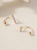 Minimalpiercing 14K Cubic Stick Curved Ring Piercing Earrings
