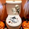 Waterproof PVC Toilet Stickers Halloween Sticker Ghost And Skeleton Print Decals Easy Peel Stick Bathroom Decals Spooky Stickers for Seats