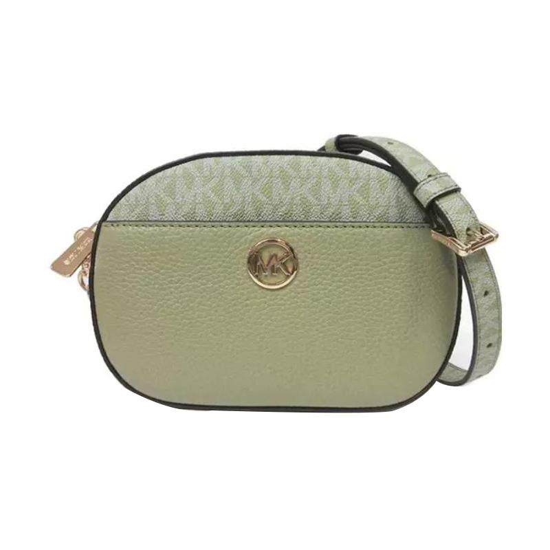 MICHAEL KORS Jet Set Fashionable Simple Oval Presbyopia Cow Leather Details Shoulder Crossbody Bag Small Women s Avocado Green зелёный
