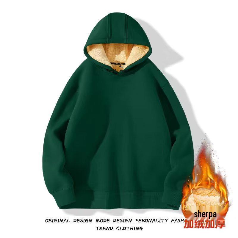 Boys' Winter Lambswool Hooded Jacket - Trendy Japanese Style, Versatile, Casual, and Artistic.