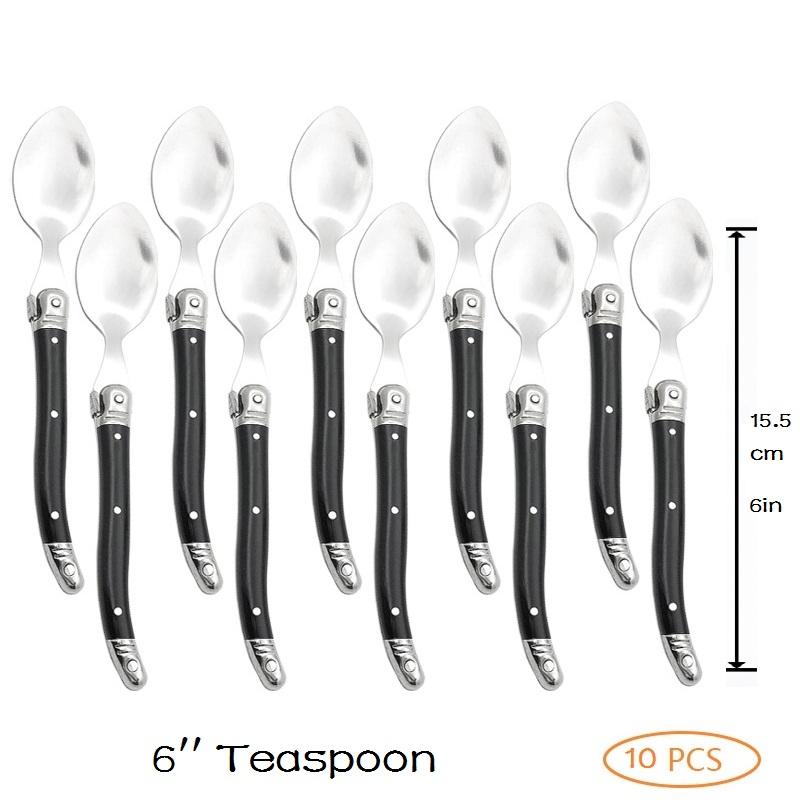 4-10 ks 9'' steakový nůž Laguiole, černé příbory, večeře, nože, vidličky, nerezové nádobí, restaurace, bar, kuchyňské nádobí