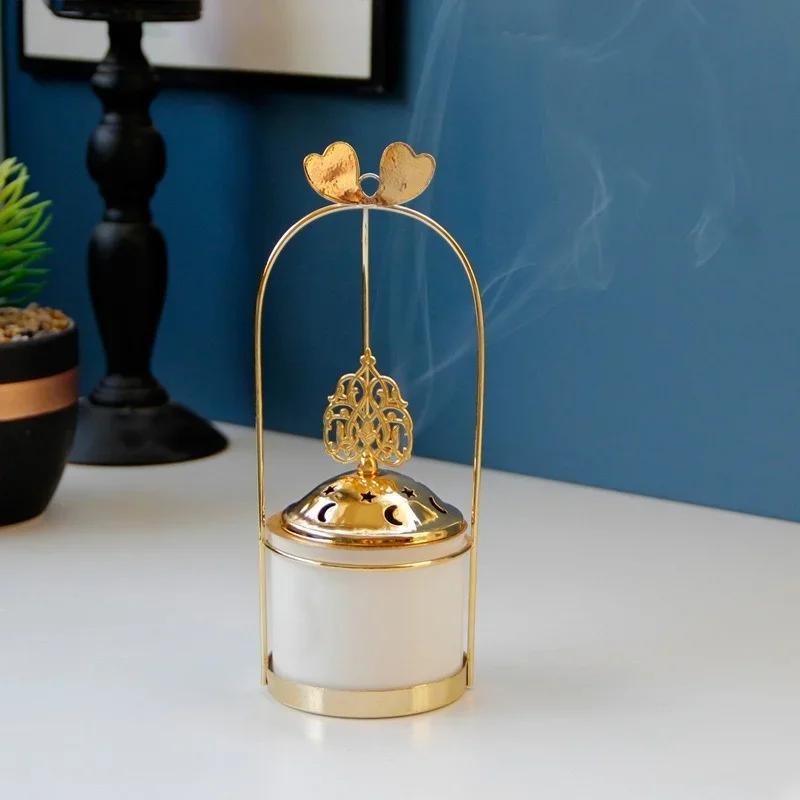 Home Living Room Decor Home Fragrance Stand Incense Cones Holder Small Gold Color Nordic Backflow Incense Burner