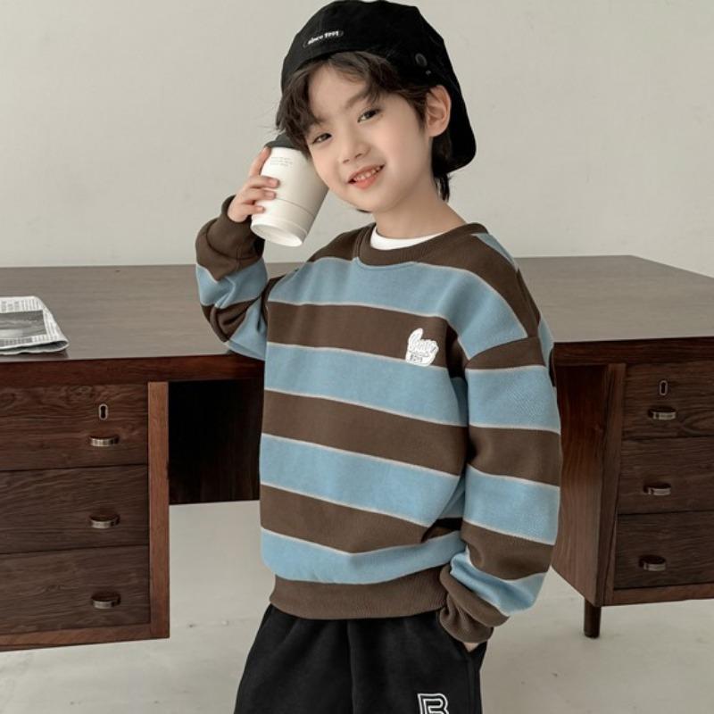 Frühling und Herbst Jungen Neue Hübsche Langarm Gestreiften Sweatshirt