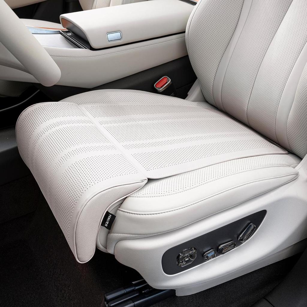 Yangwang Car Seat Cushion with Integrated Leg Rest, All-Season Comfort, Breathable Lychee Pattern for Driver and Passenger Seats