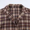 Spring Autumn Retro Plaid Checkered Shirt Women's Long Sleeve Blouse Loose Single Breasted Casual Shirt