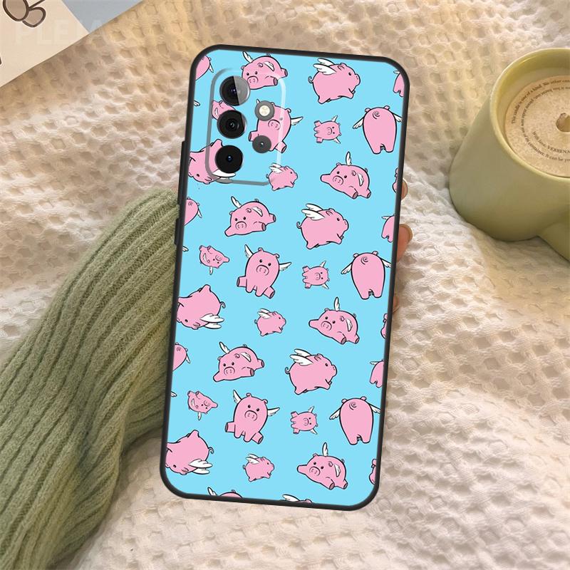 Cartoon Pig Case For Samsung Galaxy A16 A33 A36 A56 A26 A15 A55 A53 A35 A22 A32 A52 A54 A34 A14 A05 A06