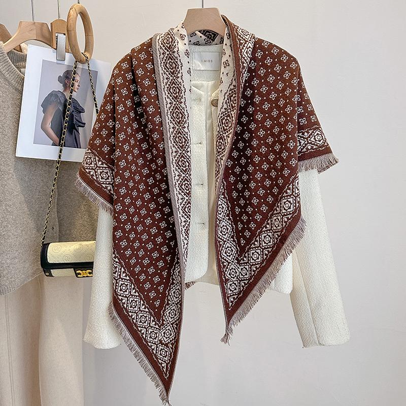 Luxury Women'S Fashion Scarf Pashmina Warm Autumn Winter Shawl Print Design Femme Bufanda