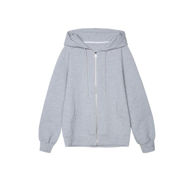 Hongshan Women's High-End European Style Loose Hoodie Cardigan for Spring/Autumn