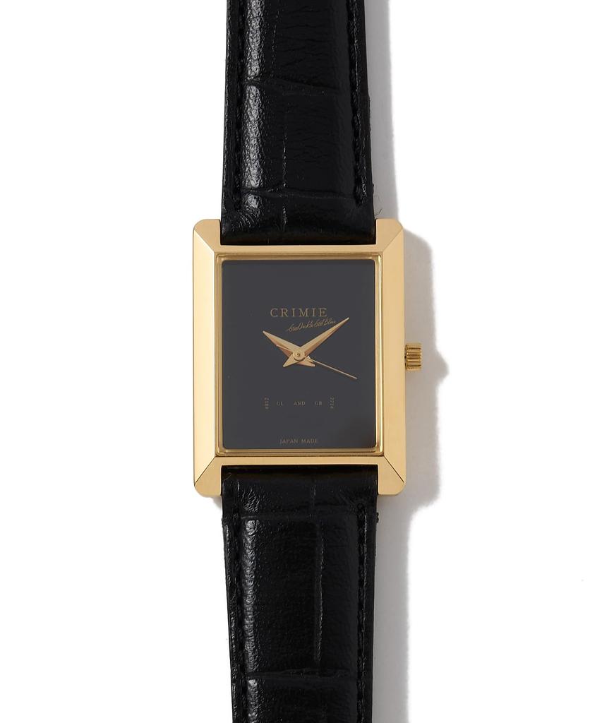 RAYS WATCH GOLD Quartz Watch with Genuine Leather Unisex Fashion Black X Size M Strap, Men's Brand, Gold, (BLACKxGOLD)