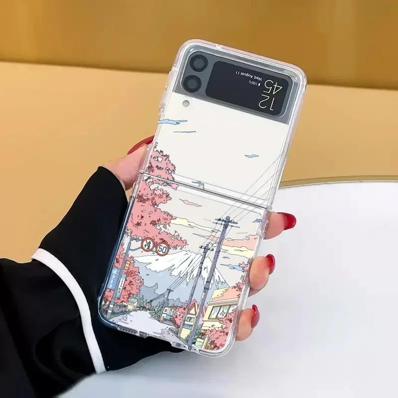 

Anime Oil Painting Landscape Case for Samsung Galaxy Z Flip 5 ZFlip 6 5G Transaprent Cover for Samsung ZFlip 4 Z Flip 3 ZFlip7 Galaxy ZFlip 6
