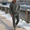 Men's 2 Piece Outfits Knit Jacquard Pullover Sweatshirt Tracksuit & Joggers Sweatpants Sweatsuit Sets with Pockets