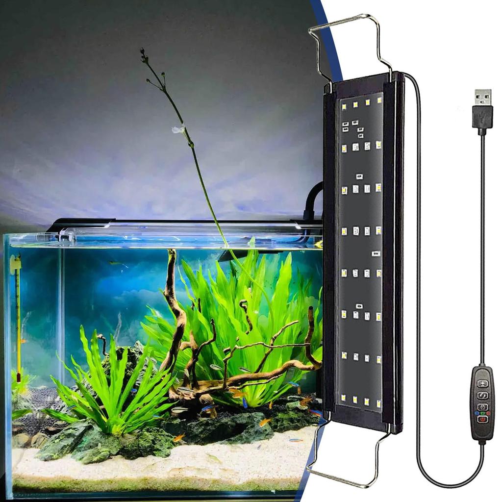 LED-Licht für Aquarium Vollspektrum-Aquariumbeleuchtung Fischbeckbeleuchtung Mit Einstellbarer 10-stufiger Helligkeit für Wohnzimmer