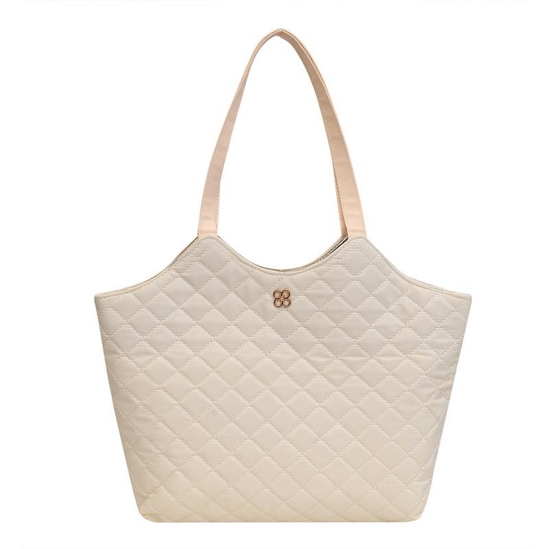 Casual Rhombus Solid Color Large Capacity Women's Bag 2025 Autumn New Women's Bag Line Shoulder Underarm Bag Tote Bag