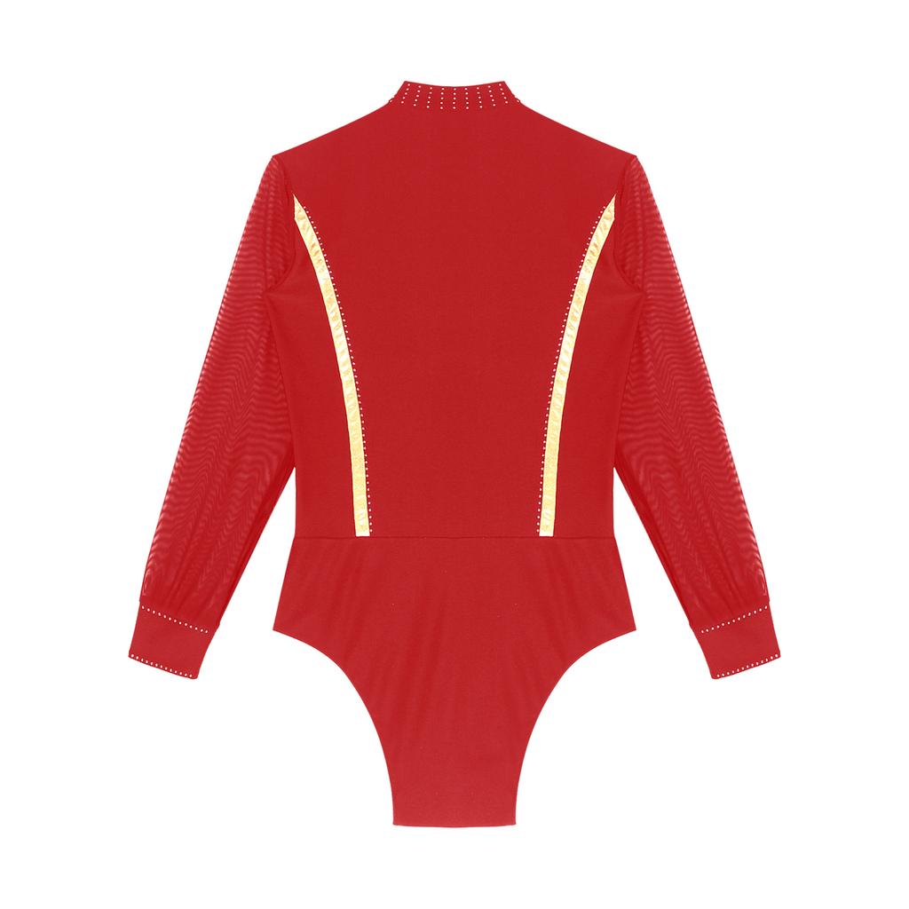 Pánské třpytivé taneční košile s kamínky Unitard taneční oblečení moderní latina s dlouhým rukávem