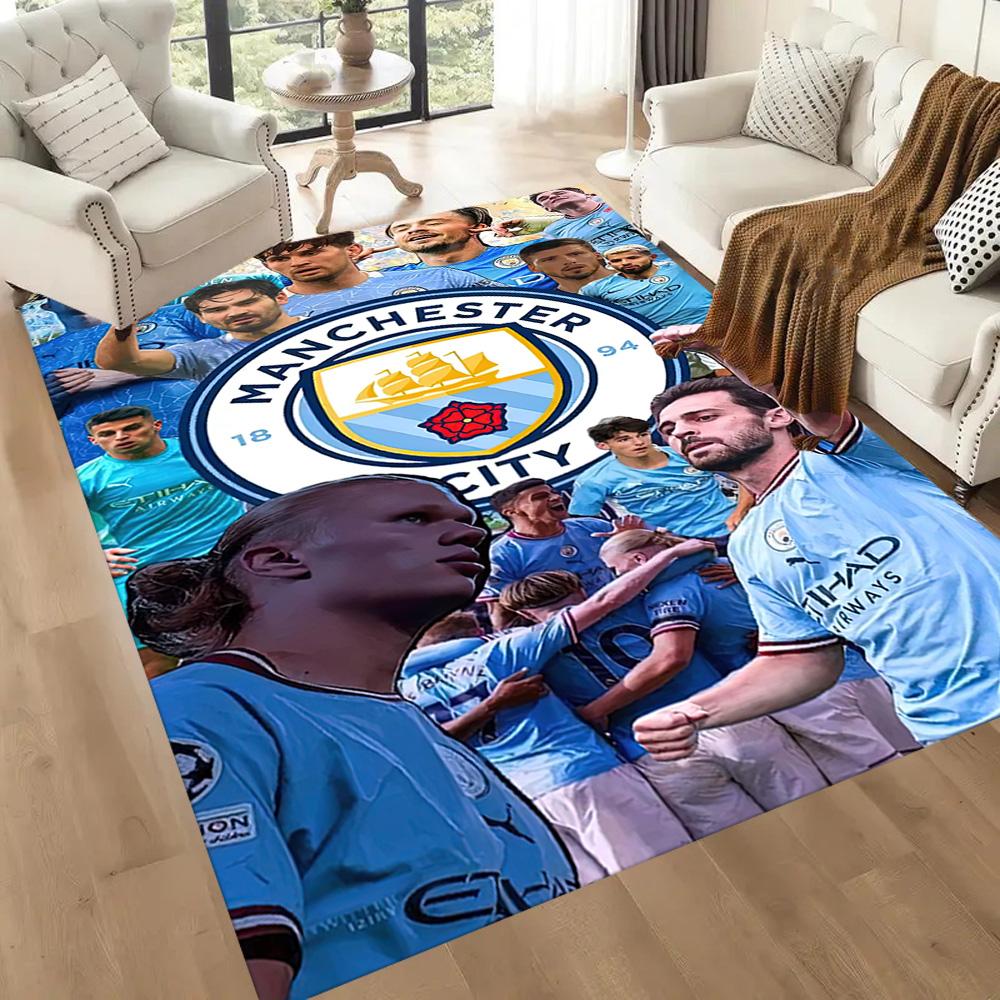 Love Manchester City Fc Square rugs are a great choice for living rooms, bedrooms, home décor, and as gifts.