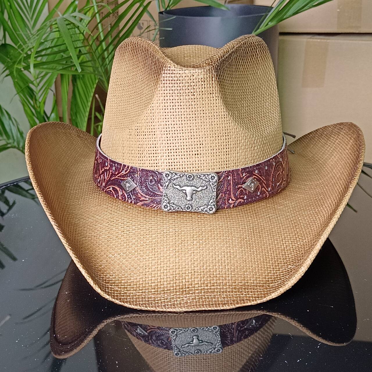 Shapeable Cowboy Hat  New Horse Head Accessories Western  hat  Unisex Cowboy Hat  straw cowboy hat sombrero hombre M55-58cm