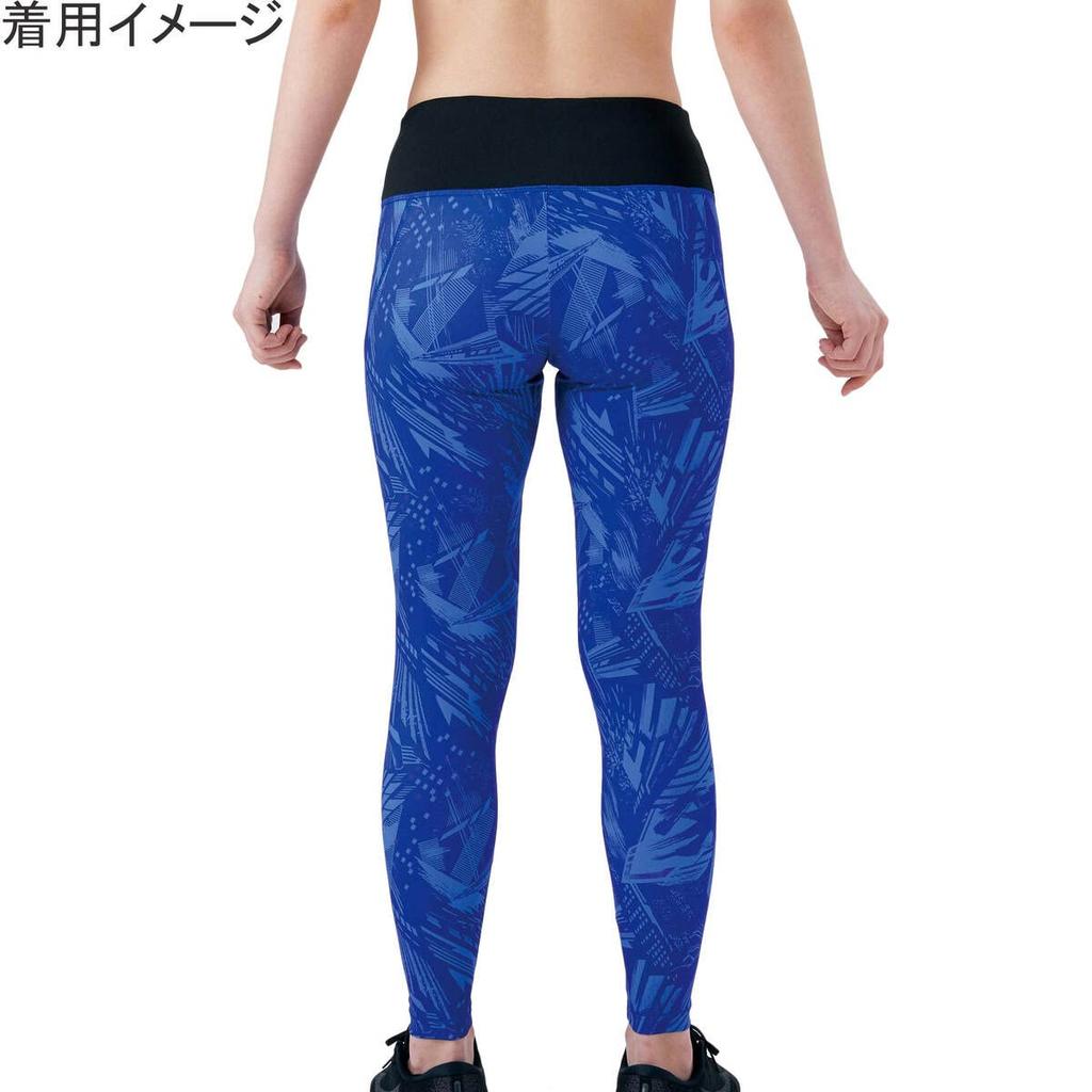 Mizuno Graphic Size M Training Wear Women's Tights, Blue, (32MB0811),