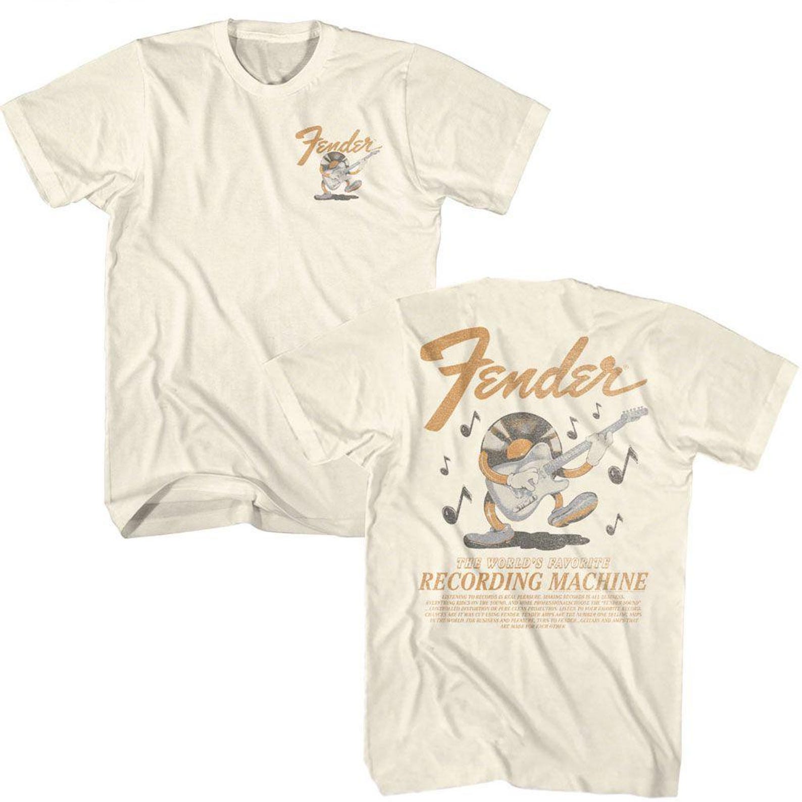 Fender Guitars Recording Machine F B Natural T-Shirt M