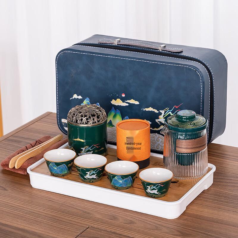 

Green Deer Ceramic Tea Set & Incense Burner Gift