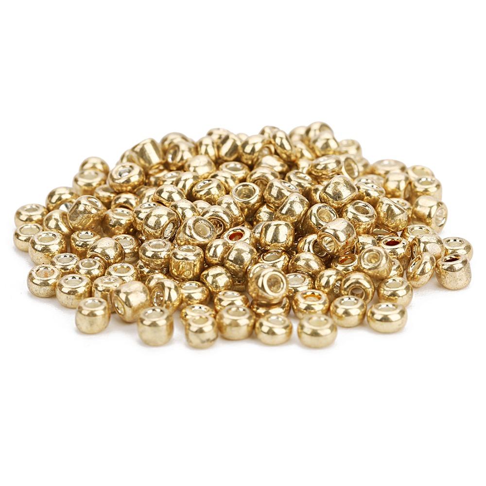 500 pièces/lot 3,8 mm Perles en Verre Vrac Rondes Couleur Dorée Perles d'Écartement pour Bracelets Colliers DIY Bijoux Femme Fournitures