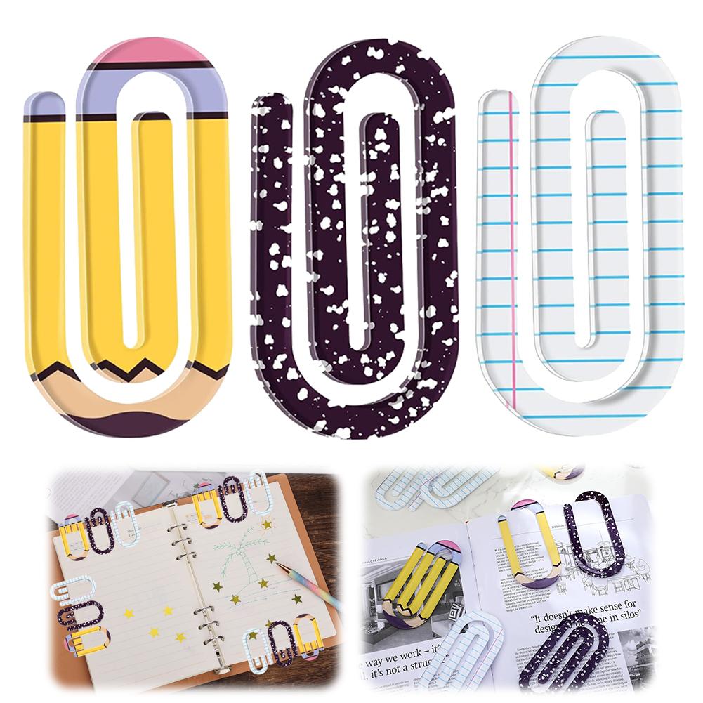 12 Pcs Teacher Appreciation Gift Acrylic Paper Clips Jumbo Paper Clips Large Personalized Paper Clips for Home Office School Use