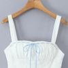 2025 Chic Square Neck Embroidered Bow Mini Dress