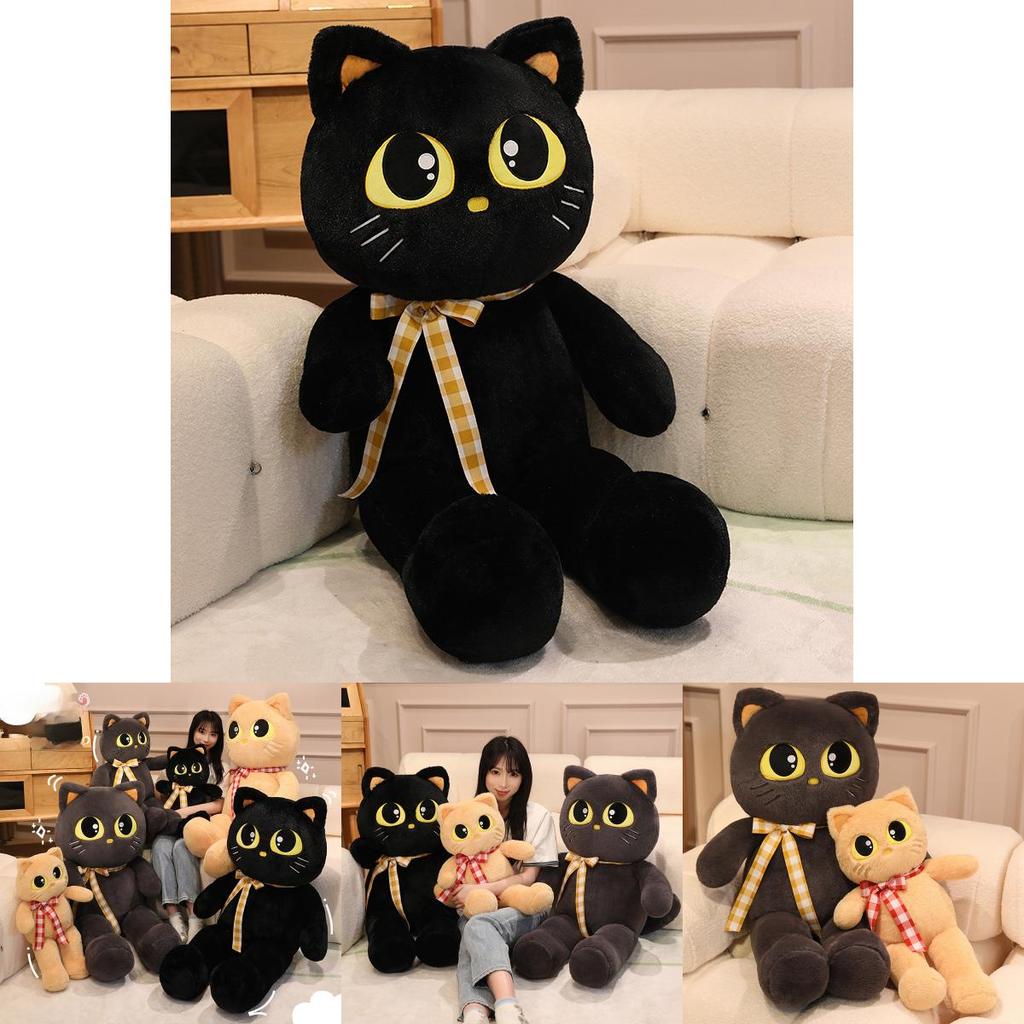 Brinquedo de Pelúcia de Gato Fofo Com Enchimento de Algodão PP Macio Para Decoração e Conforto do Quarto das Crianças