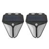 2Pcs Solar Motion Sensor Alarm Warning Light Audio Alarm Lamp 4 Modes Waterproof for Home Garden