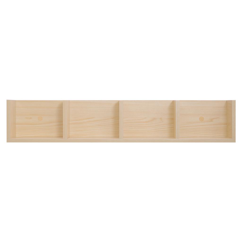 Wall Mount 84 CD / 56 DVD/Blu-ray/ Media Storage Rack 4 Cubes Wooden Shelf Organizer Unit Bookcase Display, Natural