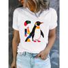 Women's Summer Short-Sleeve Printed T-Shirts, Fashionable and Casual, Machine-Washable Comfortable Fit 2D Flat Printing, 2D Flat