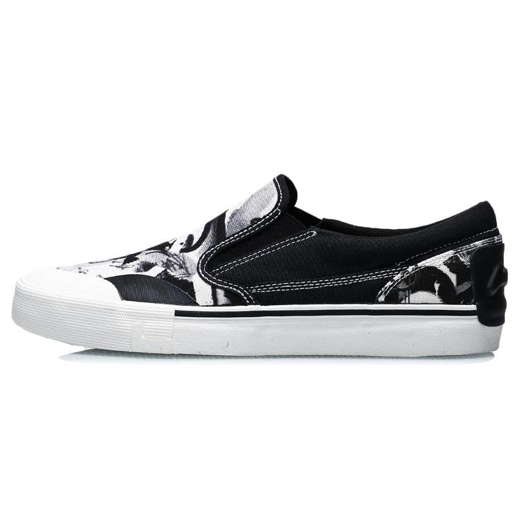 

New LiNing SLIP ON Cushioning, Wear Resistant Low Top Skateboard Shoes Men s White Black AECR013-3 41.5