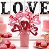 Silk Flower Valentines Day Heart Shaped Berry Sprigs Arrangement for Home Decor Centerpieces and Craft Displays