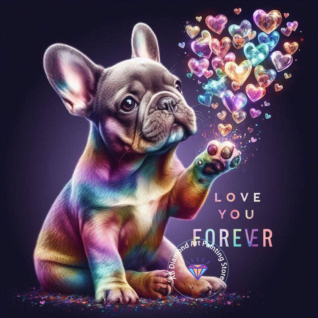 Cute French Bulldog Animal Diamond Painting Kit 5D DIY Dog Diamond Embroidery Cross Embroidery Handmade Art Gift Home Decoration