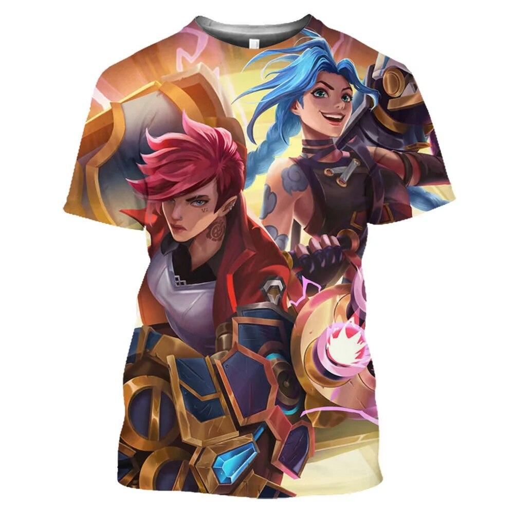 Anime LoL Arcane T Hemd Männer Frauen Mode League Of Legends 3D Druck T-shirt Kinder Hip Hop Tops Tees Junge t-shirt Spiel Camiseta