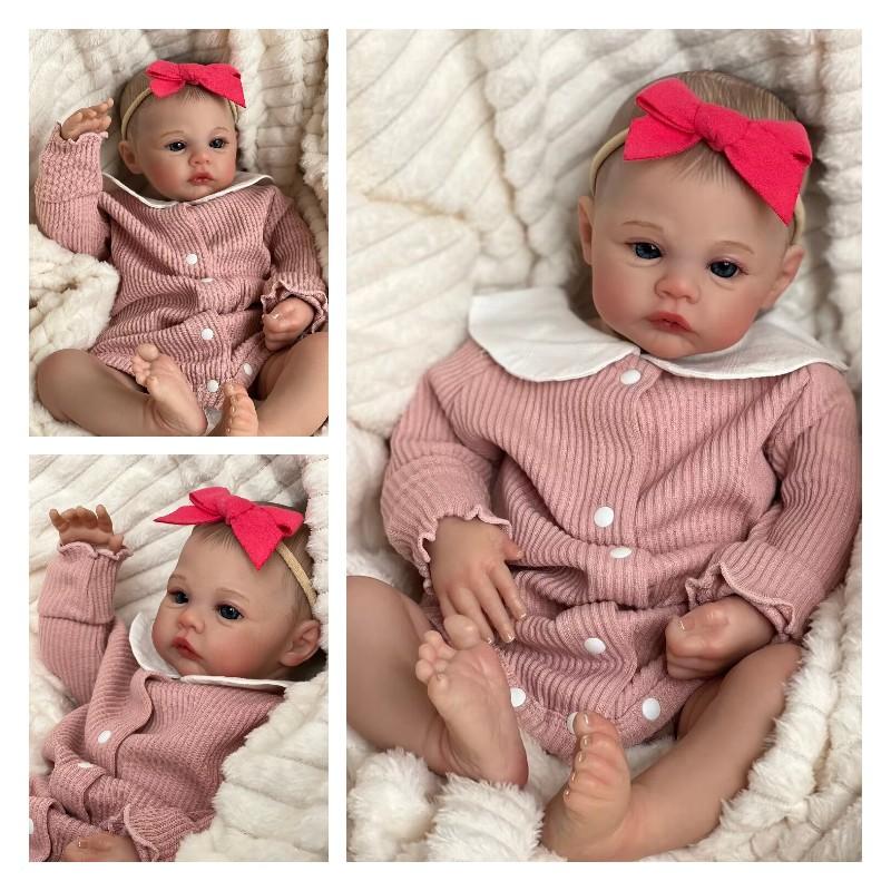 18in Reborn Simulation Doll Silica Gel Changing Toy Baby Bath Companion Kid Gift