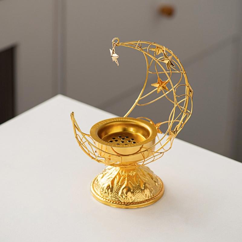 Metal Censer Craft Delicate Five Pointed Star High Footed Censer for Home Office