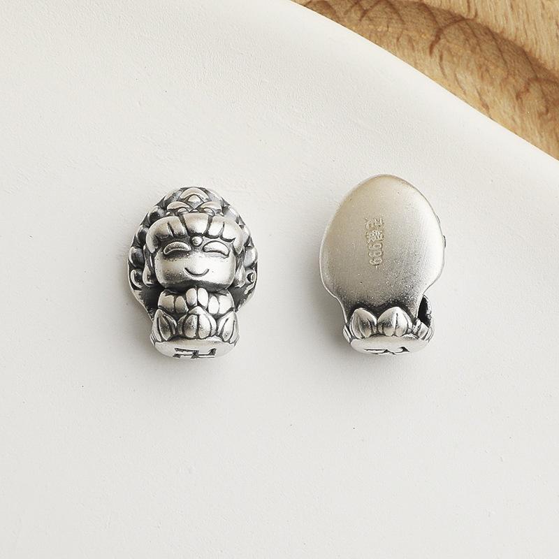 Sterling Silver Chinese Zodiac 8 Guardian Deity Spacer Beads for DIY 3D Handmade Bracelet Accessories