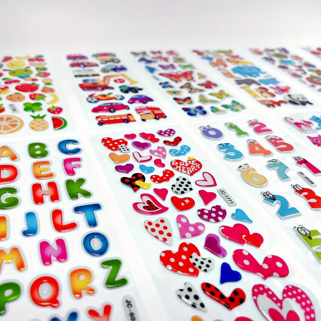 6pcs Letters Numbers Stickers 3D Puffy Cartoon Alphabet Stickers for DIY Craft Scrapbook Notebook Label Party Decor ZSY