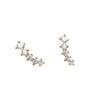 Beixi Silver S925 Sterling Small Row Diamond Stud Earrings, Summer Micro-Paved Zirconia, Simple and Cute Style.