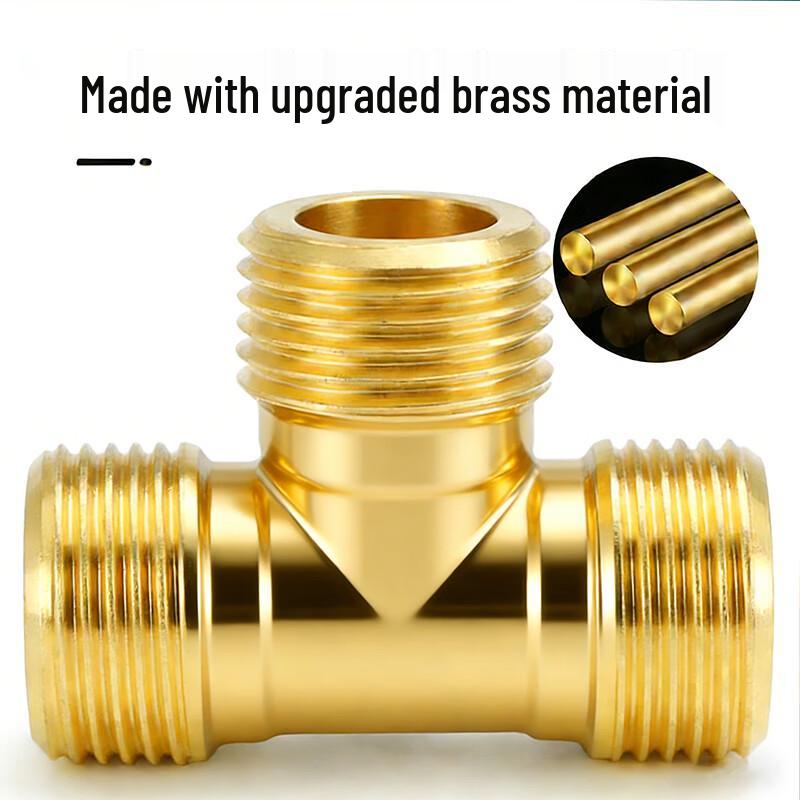Brass 3-Way Splitter Pipe Connector