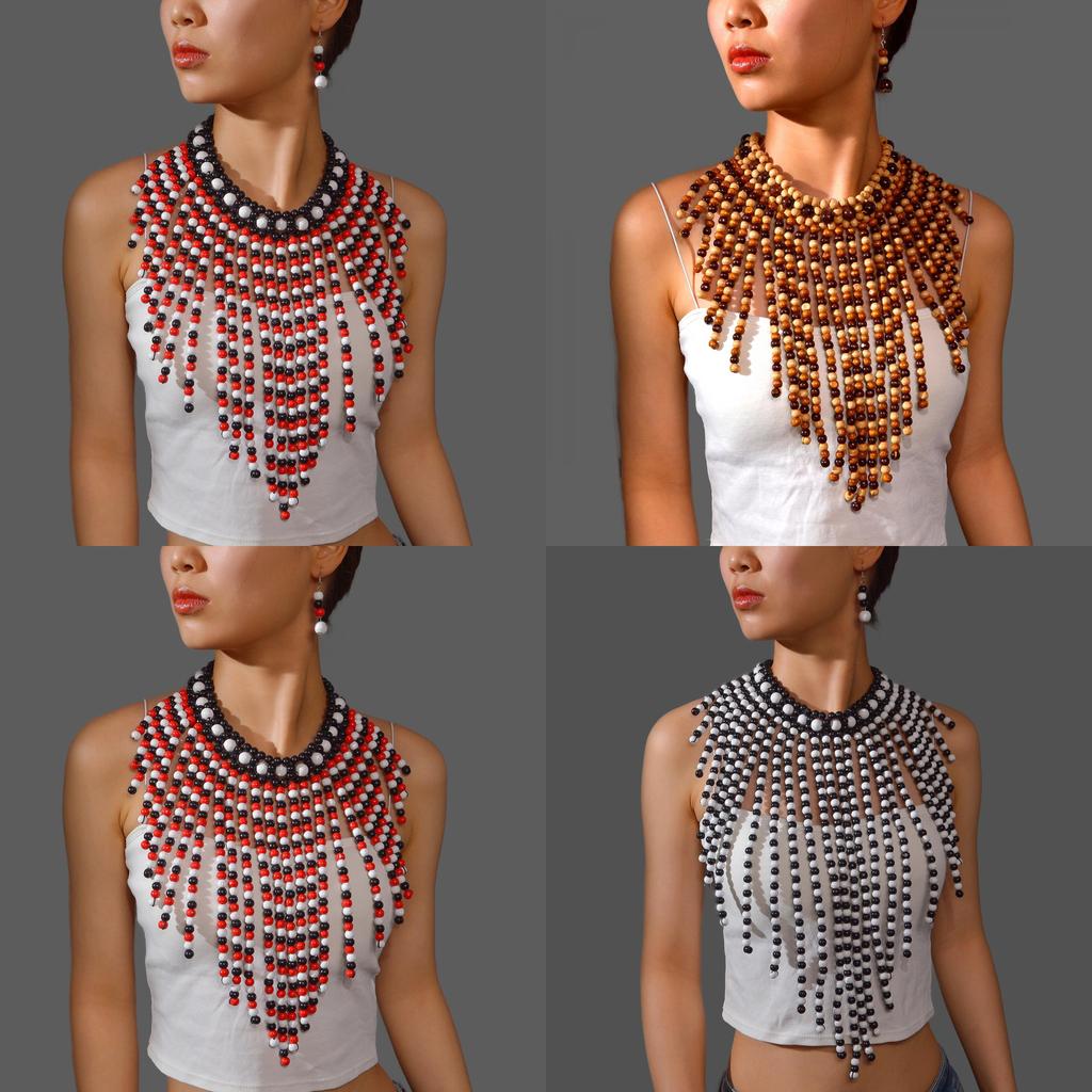 European Fashion Pearl Necklace And Earring Set With Handmade Design For Women And Men