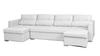 Großes U-Ecksofa Varius BIG mit Schlaffunktion, Kunstleder, 3 Bettkästen, moderne Chromfüße, Family Meble