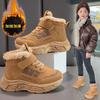 Kids Girls Winter Thickened Fleece Warm Velcro Sports Sneakers