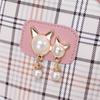 Ladies Scottish Plaid Small Backpack Autumn and Winter New Cat Pearl Mobile Phone Small Bag