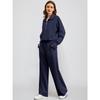 European and American Summer New Women's Clothing Suit Fashion Half Zipper Sweater Straight Pants Sportswear